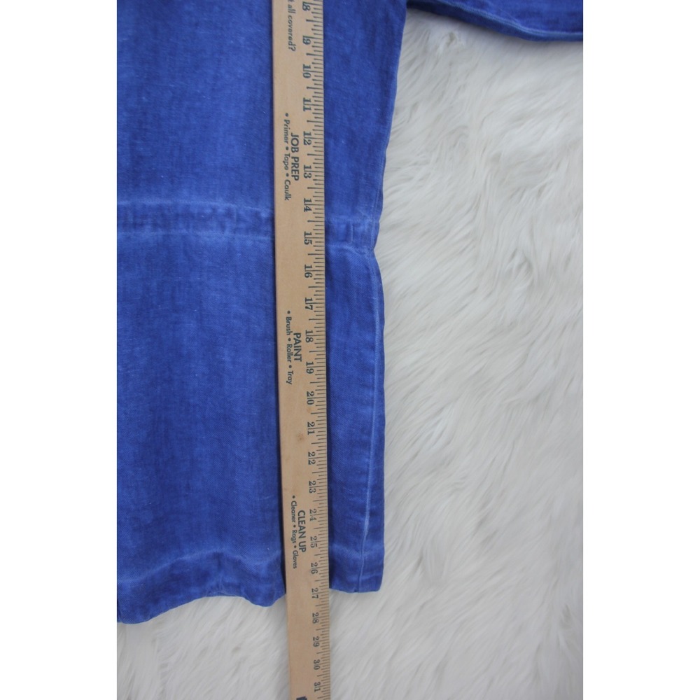 Chicos Button Front 100% Linen Shirt Jacket Blue Casual Womens Medium 1 Coastal - Picture 10 of 14